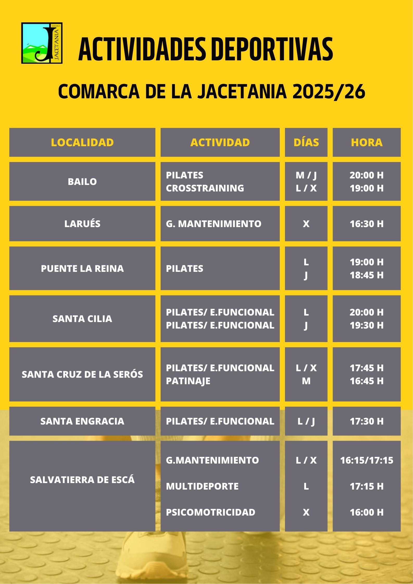 ACTIVIDADES DEPORTIVAS CURSO 25/26 EN LA JACETANIA
