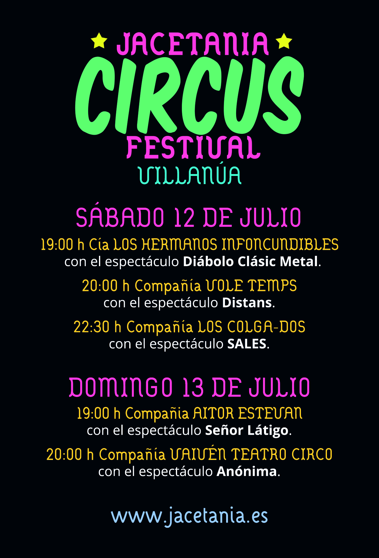 PROGRAMA JACETANIA CIRCUS: 12 y 13 de julio 